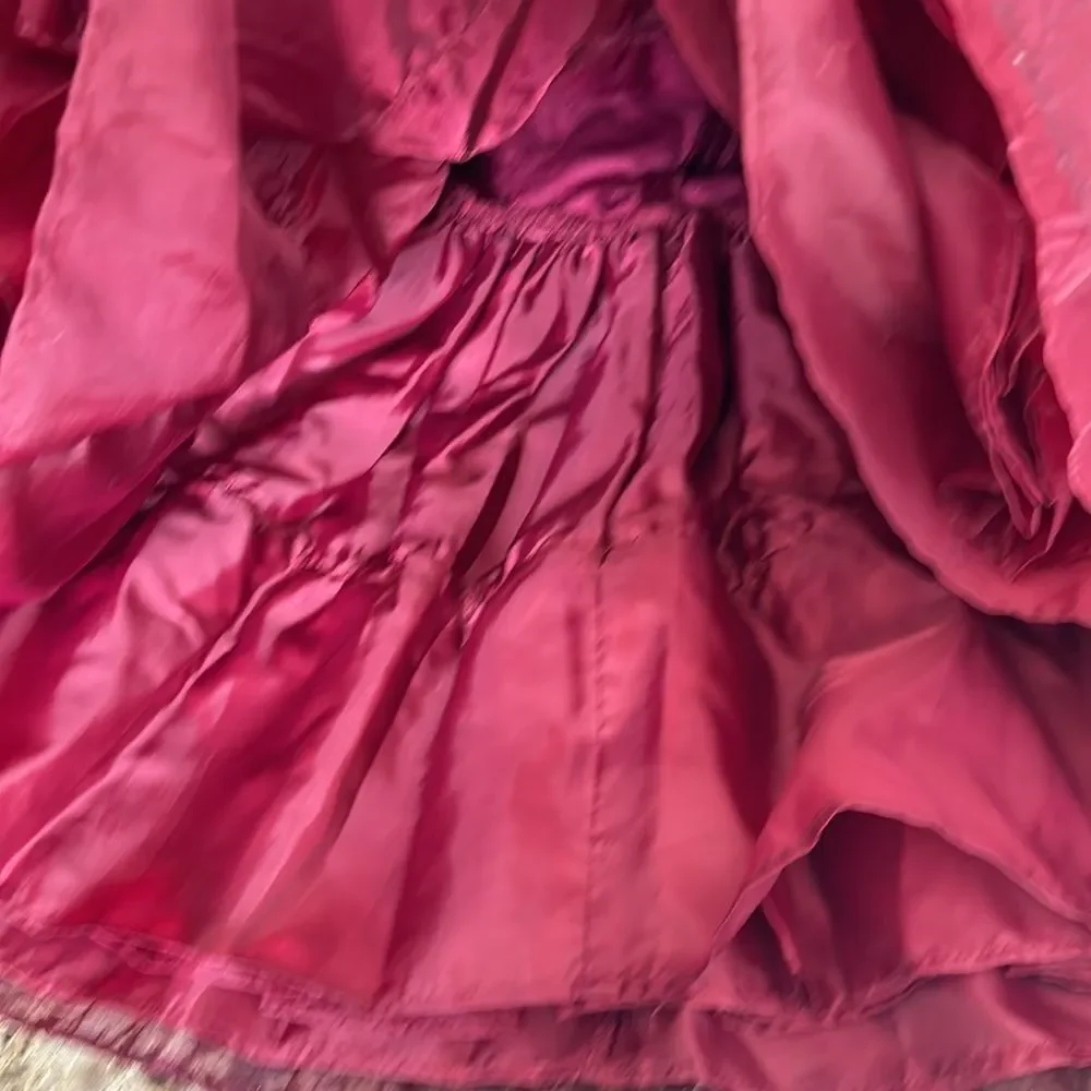 Perfectly Dressed Infant Girls Burgundy Red Lined Lace Overlay Formal Dress 24M